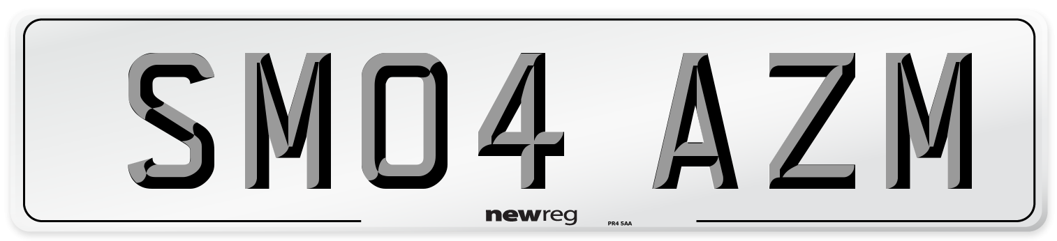SM04 AZM Number Plate from New Reg